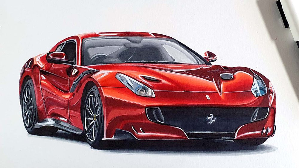 Ferrari フェラーリ　デッサン　F12 Ferrari フェラーリデッサンF12